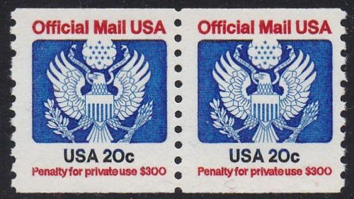 # O135 (1983) Eagle, Official Mail - Coil pr, MNH