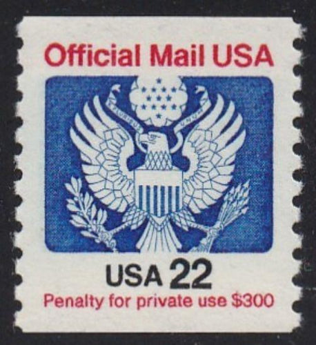 # O136 (1985) Eagle, Official Mail, LGG - Coil sgl, MNH