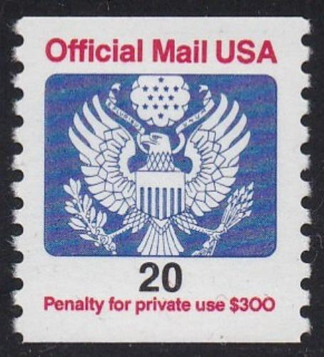 # O138B (1988) Eagle, Official Mail - Coil sgl, MNH