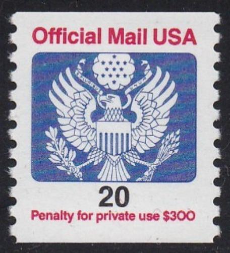 # O138B (1988) Eagle, Official Mail - Coil sgl, MNH