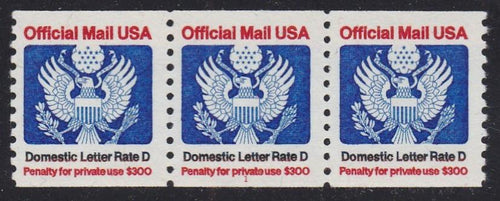 # O139 (1985) Eagle, Official Mail - PS/3, #1, MNH