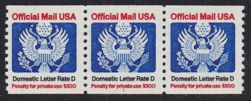 # O139 (1985) Eagle, Official Mail - PS/3, #1, MNH
