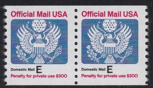 # O140 (1988) Eagle, Official Mail - Coil pr, MNH