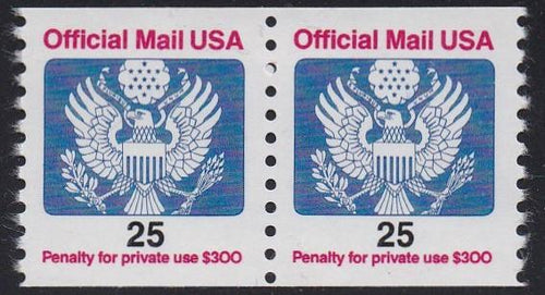 # O141 (1988) Eagle, Official Mail - Coil pr, MNH