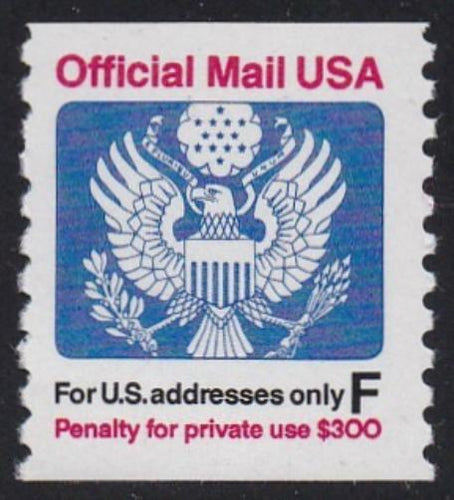 # O144 (1991) Eagle, Official Mail - Coil sgl, MNH