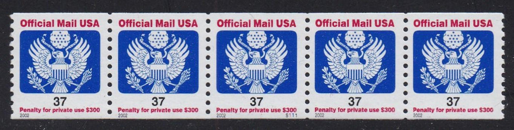 # O159 (2002) Eagle, Official Mail - PS/5, #S111, VF MNH