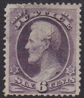 O28 (1873)  Official Mail, Justice - Sgl, Used, VF