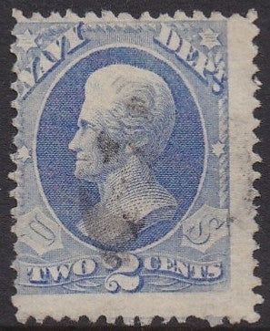 O36a (1873)  Official Mail, Navy, dull blue - Sgl, Used, VG