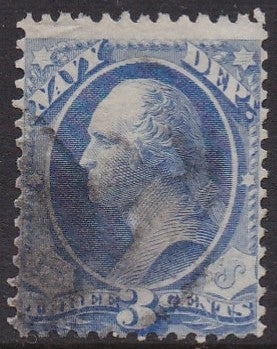 O37 (1873)  Official Mail, Navy - Sgl, Used, VG [2]