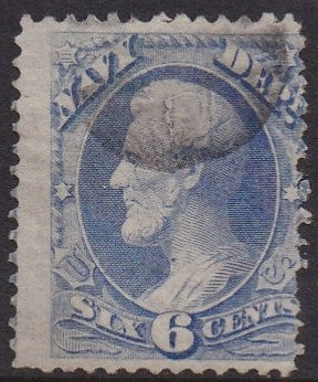 O38 (1873)  Official Mail, Navy - Sgl, Used, VG
