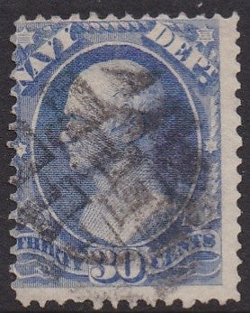 O44 (1873)  Official Mail, Navy - Sgl, Used, VG