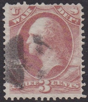 O85 (1873) Official Mail, War Department - Sgl, Used, F