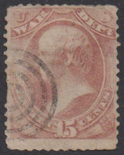 O90 (1873) Official Mail, War Department - Sgl, Used