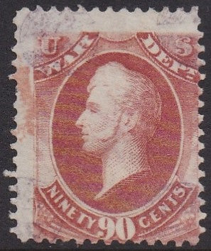 O93 (1873) Official Mail, War Department - Sgl, Used, VG [1]