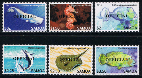 # O13-O24 (2014) Samoa Marine Life Definitives Official Overprints - Sgls, Set/12