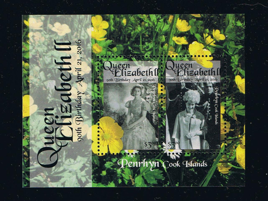 P 2016 90th Birthday of Queen Elizabeth Souvenir Sheet