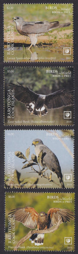 Rarotonga (2019) Birds of Prey, Large Stamp - Sgls, Set/4