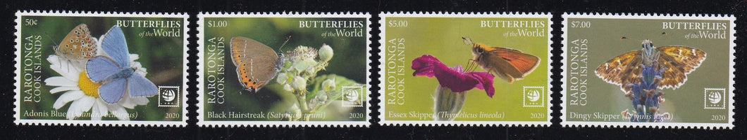 Rarotonga (2020) Butterflies of the World, Part I - Sgls, Set/4
