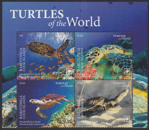 Rarotonga (2020) Turtles of the World, Part I, Large Stamp - BK/4, Top
