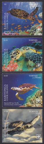 Rarotonga (2020) Turtles of the World, Part I, Large Stamp - Sgls, Set/4