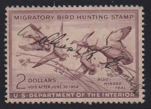 # RW20 (1953) Blue-Winged Teal - Sgl, Signed [1]