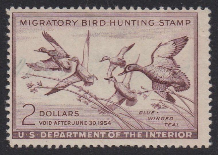 # RW20 (1953) Blue-Winged Teal - Sgl, Signed [2]