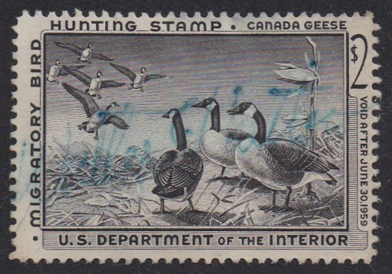 # RW25 (1958) Canada Geese - Sgl, Signed