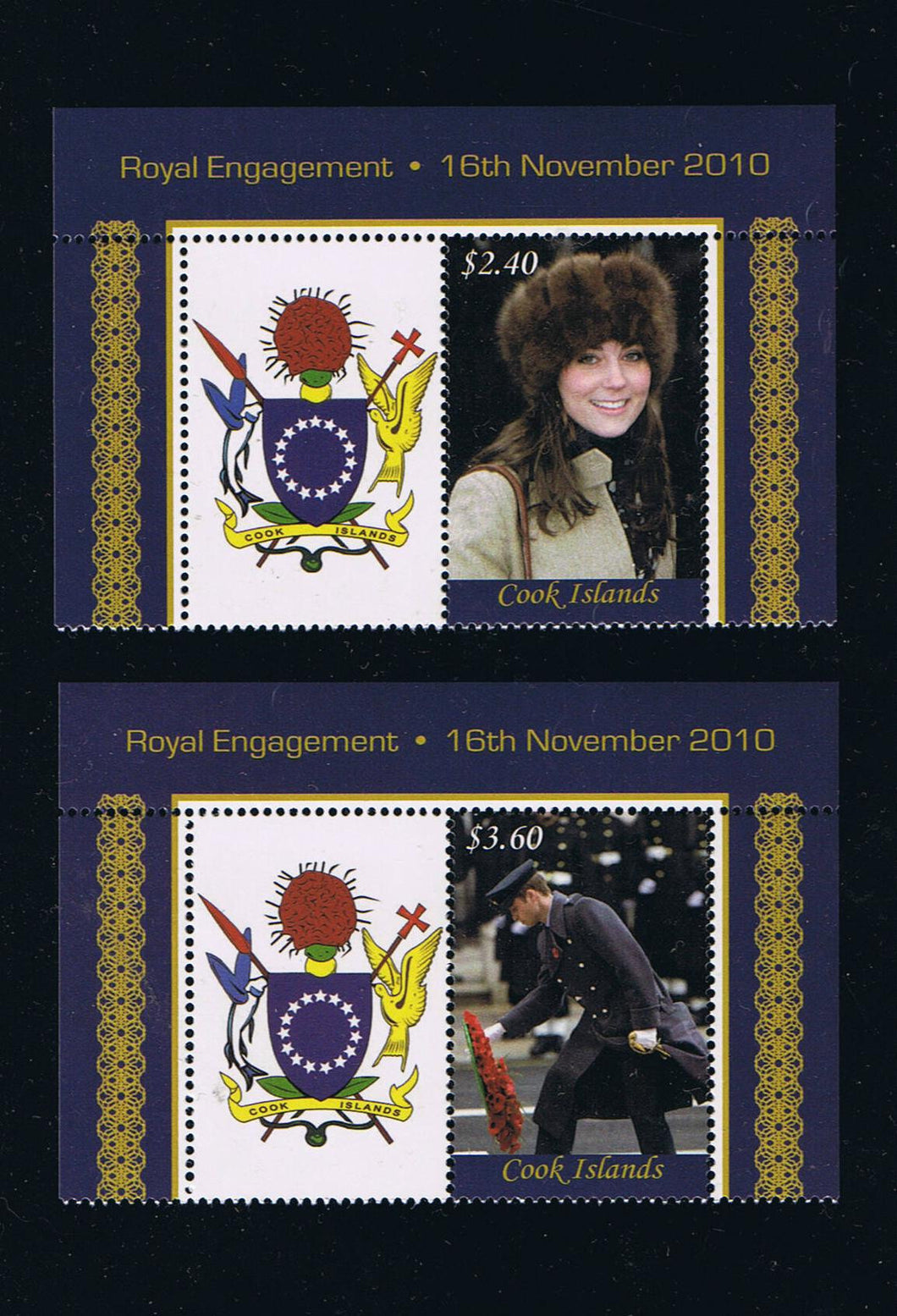 # 1355-56 Royal Engagement Singles Set with Labels