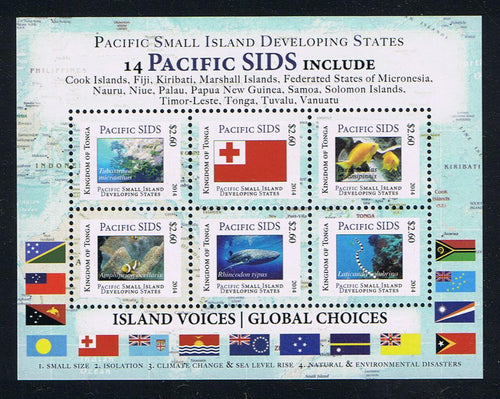 Tonga # 1256 Pacific Small Island Developing States (SIDS) Marine Life Mini-Sheet