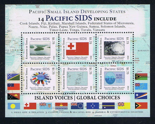 Tonga # 1254 Pacific Small Island Developing States Stamp Logos Mini-Sheet