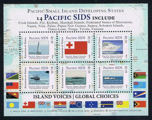 Tonga # 1255 Pacific Small Island Developing States (SIDS) Ships Mini-Sheet