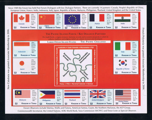 Tonga # 1190 (2012) FLAGS --- South Pacific Conference Sheetlet II