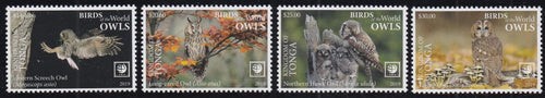 Tonga (2019) Birds of the World, Owls - Sgls, Set/4