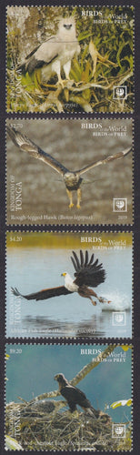 Niuafo'ou (2019) Birds of Prey, Large Stamp - Sgls, Set/4