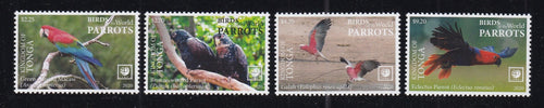 Tonga (2020) Birds of the World, Parrots - Sgls, Set/4