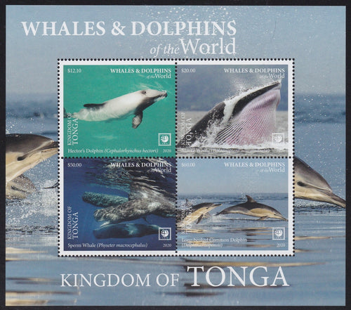Tonga (2020) Whales & Dolphins of the World, Part II - S/S