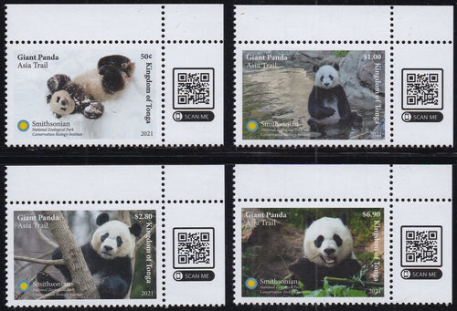 Tonga (2021) Giant Panda - Sgls, Set/4