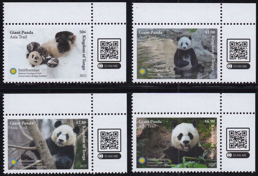 Tonga (2021) Giant Panda - Sgls, Set/4