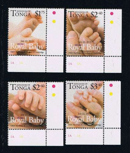 Tonga # 1220-23 (2013) Birth of Prince George – William & Kate’s Baby