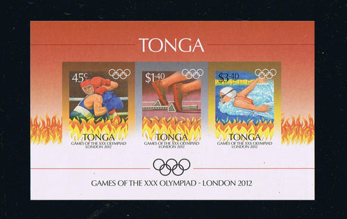 Tonga # 1187b (2012) Olympics - IMPERFORATE Souvenir Sheet