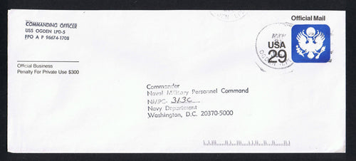 # UO84 (1991) Official Mail Stationery - USED, USS Ogden