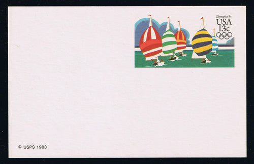 # UX100 Olympic Yachting Postal Card - Hi-Brite