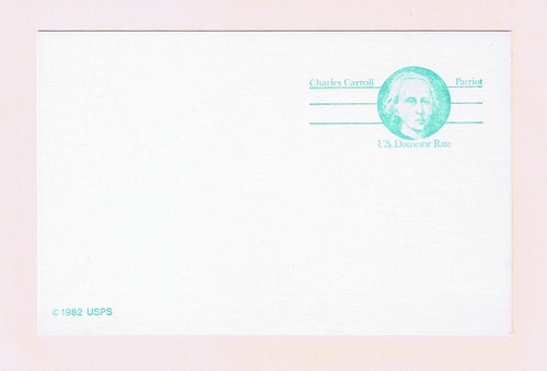 # UX105 Charles Carroll Postal Card