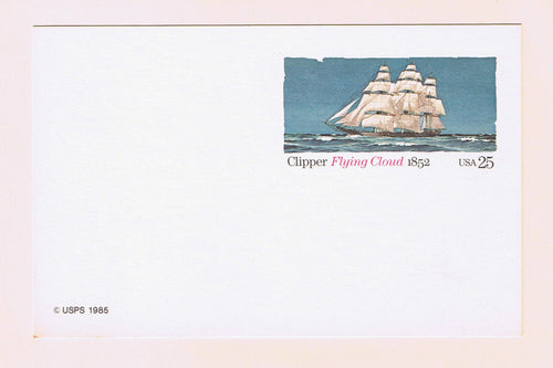 # UX107 Clipper Ship 'Flying Cloud' Postal Card