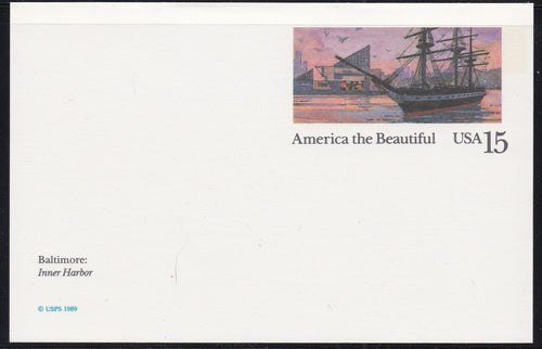 # UX136 (1989) Baltimore Harbor - Postal Card