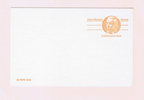 # UX74 Hancock Postal Card