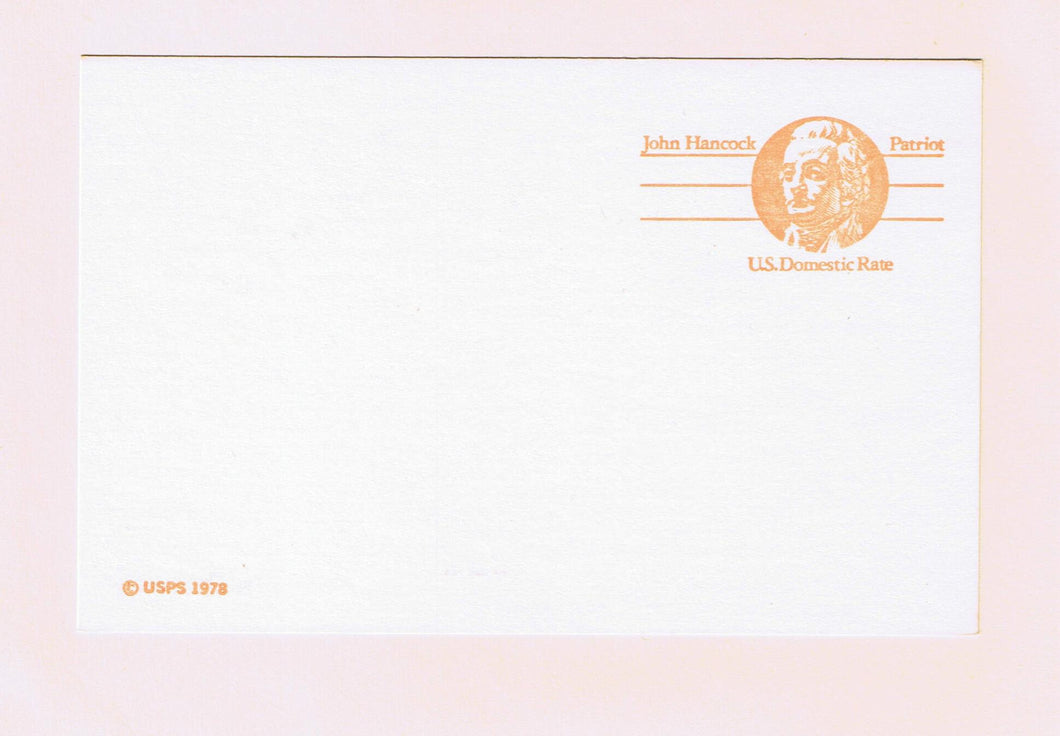 # UX74 Hancock Postal Card