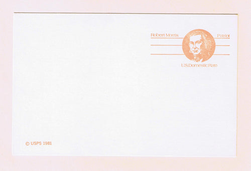 # UX92 Robert Morris Postal Card
