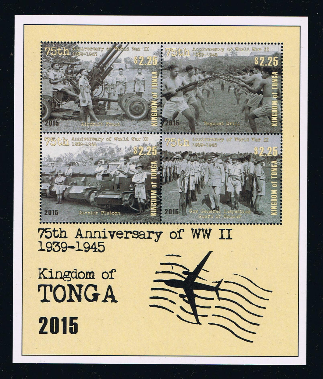 Tonga (2016) 75th Anniversary of World War II Souvenir Sheet