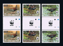 2017 Cook Islands #1571-76  WWF Spotless Crake Issues Re-Valued GP Set